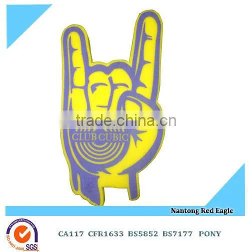 OEM logo color printing sports fun foam hand/ 1 foam finger