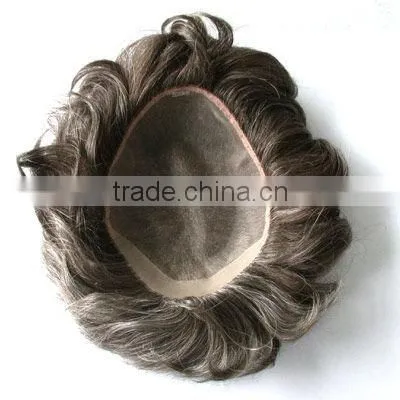 6 inch injected thin skin human hair toupee hair pieces injected