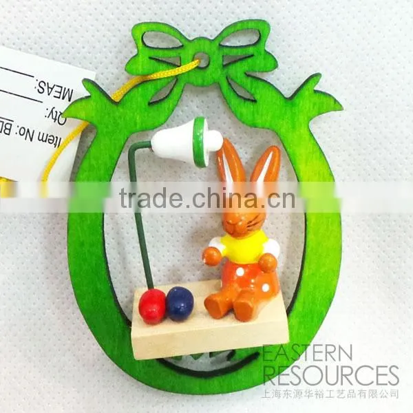 Wooden Easter Decoration Hanging Rabbit