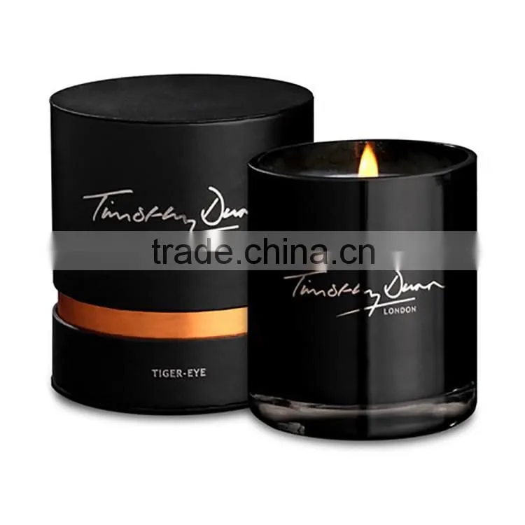 Personalized scented natural soy wax candle in glass jar can custom sticker ,printing logo and packaging box and glass jar size