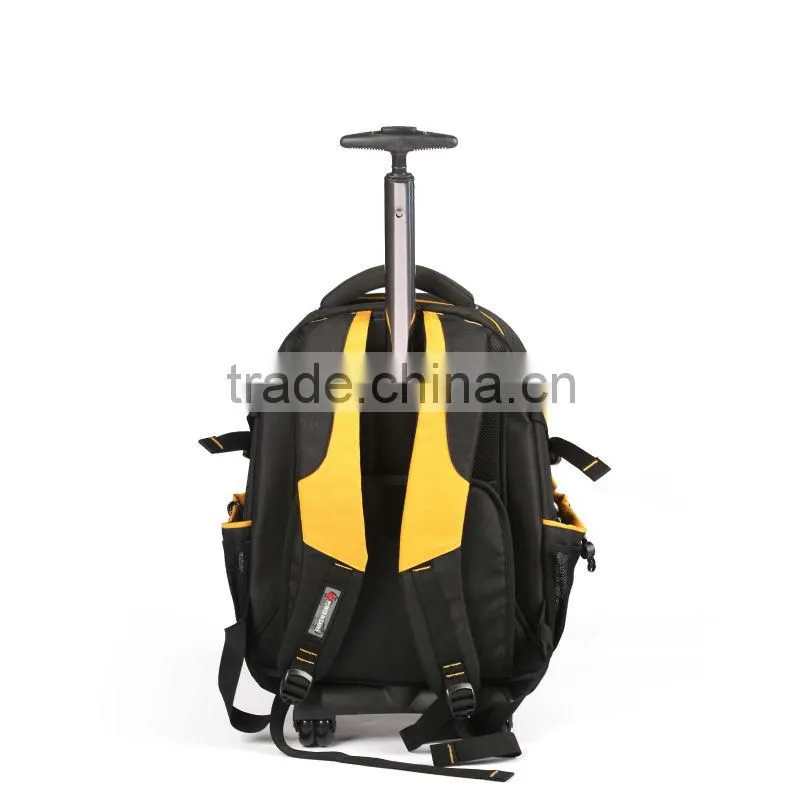 2015 OEM 600D polyester cheap outdoor trolley backpack