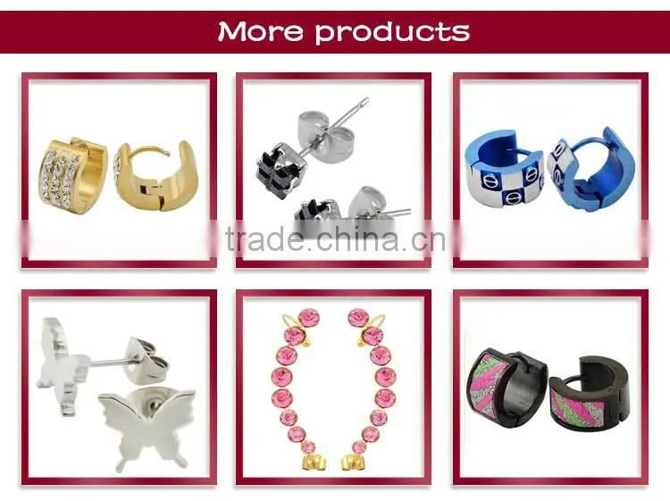 ZS20005 fashion stainless steel earring , surgical steel earrings , guitar earring