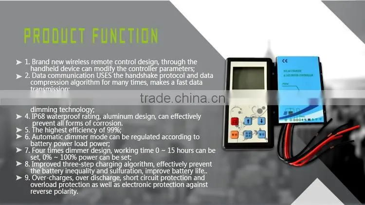 PMW charging 10a Booster type Solar Waterproof-Constant Current Integrated Machine ce rohs solar charge controller 12v 24v auto