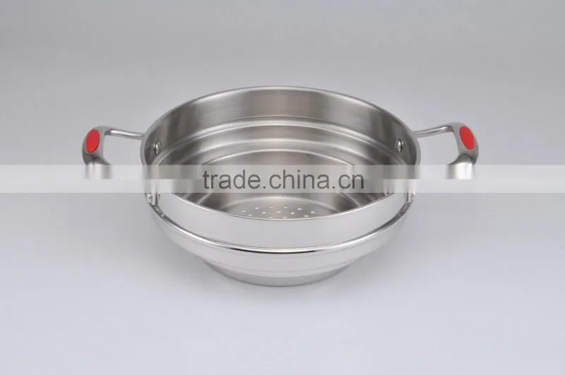 Kitchen Stainless steel metal cookware multiple steamer 16/18/20CM