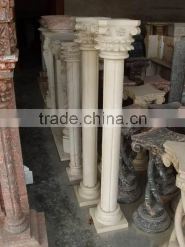 beige marble stone column,gate pillars