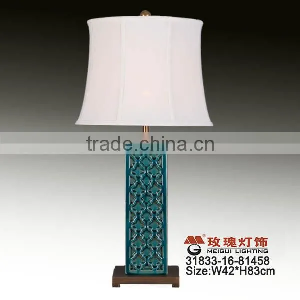 antique table lamp in square porcelain