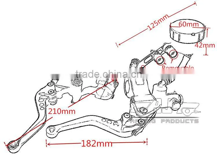 BJ-LS-006 Universal Adjustable Motorcycle Brake Master Cylinder Clutch Reservoir Lever