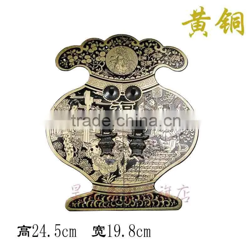 Furniture Brass Hardware Chinese Cabinet Face Plate Door Handle Copper