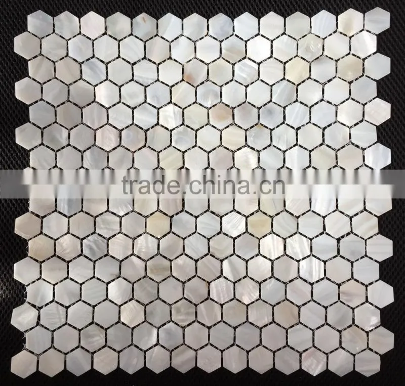 12"x12" white natural shell mother of pearl hexagon Mosaic