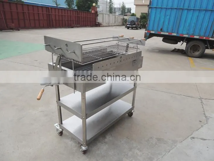(Australia Style) Stainless Steel Outdoor Charcoal BBQ's Grill Trolley Rotisserie Spit With Variable Speed Motor 220V/110V