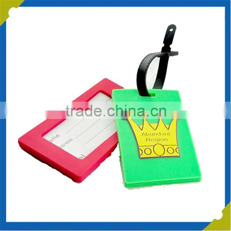 Custom advertising luggag tag fancy rubber luggage tag Name paper card tags