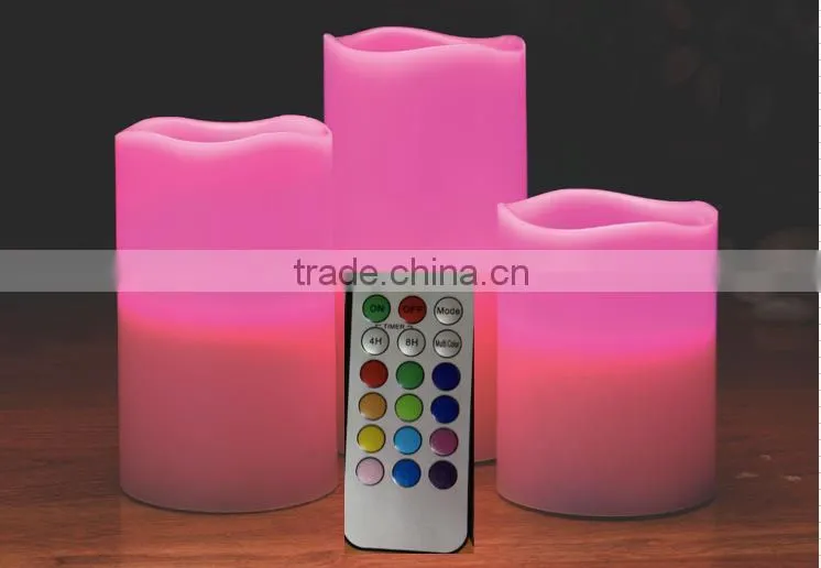 Set of 3 LED candles with remote control