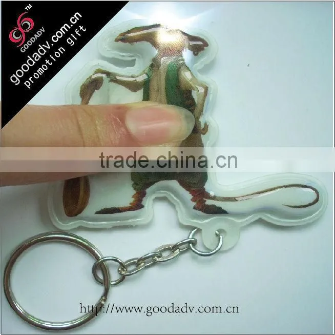 Factory price promotional Led keychain PVC Led light keychain