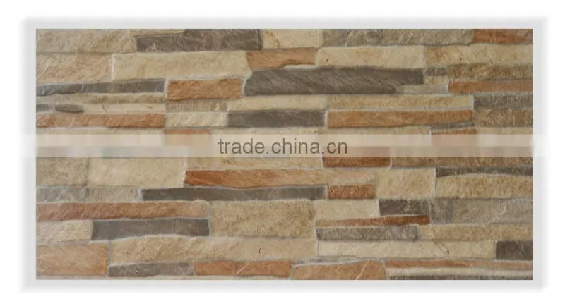 Rustic culture digital design 3D inkjet exterior wall tile 300x600
