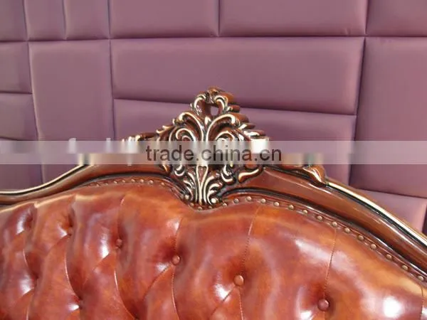 Modern Leather Sofa / Wooden Leather Sofa / Turkey Leather Sofa Set A02