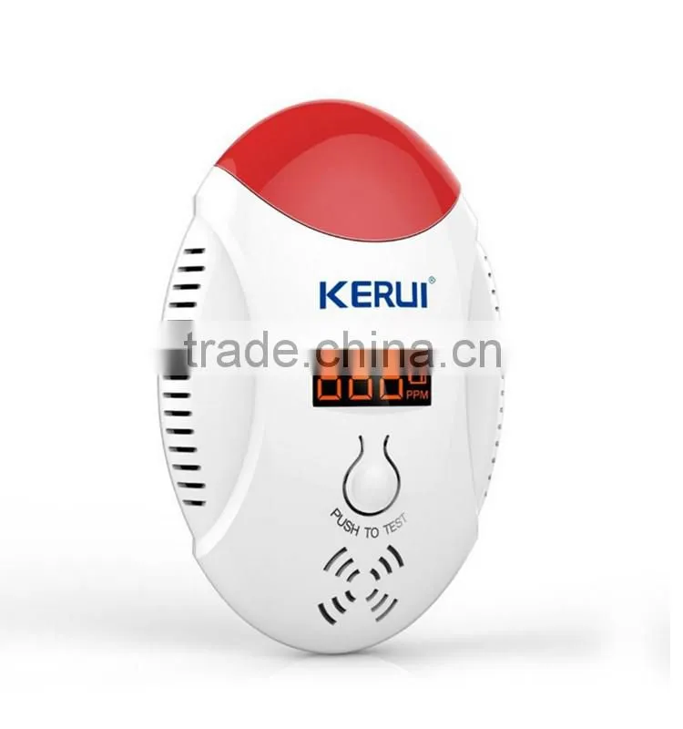 KERUI LED digital display Wireless CO Natural Gas Sensor Leak Detector Alarm Sound Warning can Work With GSM PSTN Security Alarm