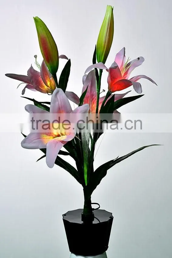 New Design 5 head Artificial PU Tulip Flowers Wedding Decor Flower LED Light