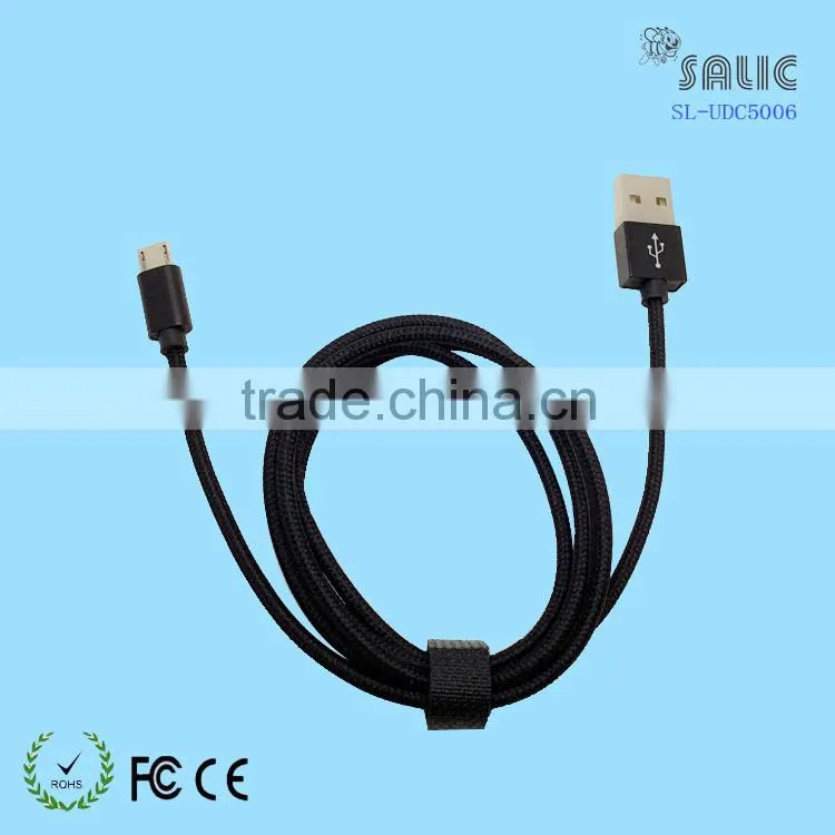 Aluminium alloy braided nylon braided protected cable for micro usb