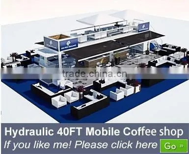 Hydraulic system 10ft container coffee shop design/ POP-UP shipping container coffee bar for sale