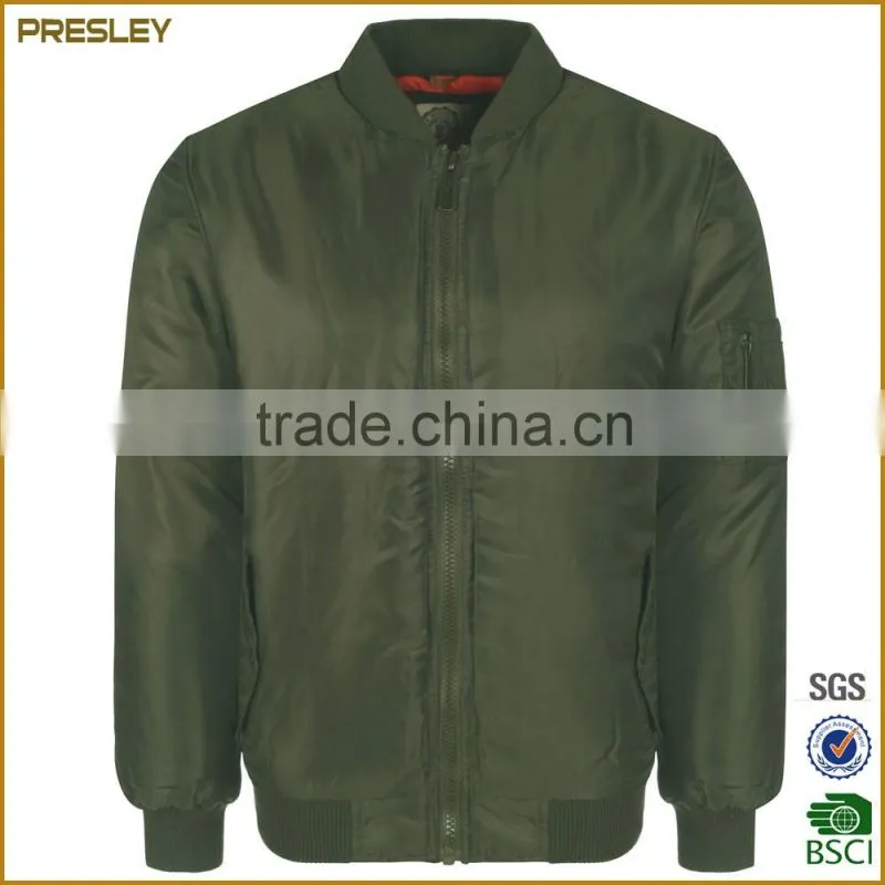 Presley oem custom blank high quality satin bomber jacket for man wholesale