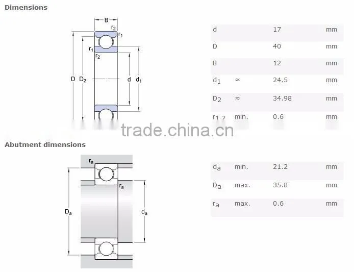 China factory deep groove ball bearing 6203rs 6203 2rs