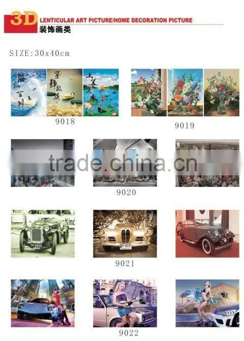 3D poster for bedroom 3D lenticular picture 3D wall picture