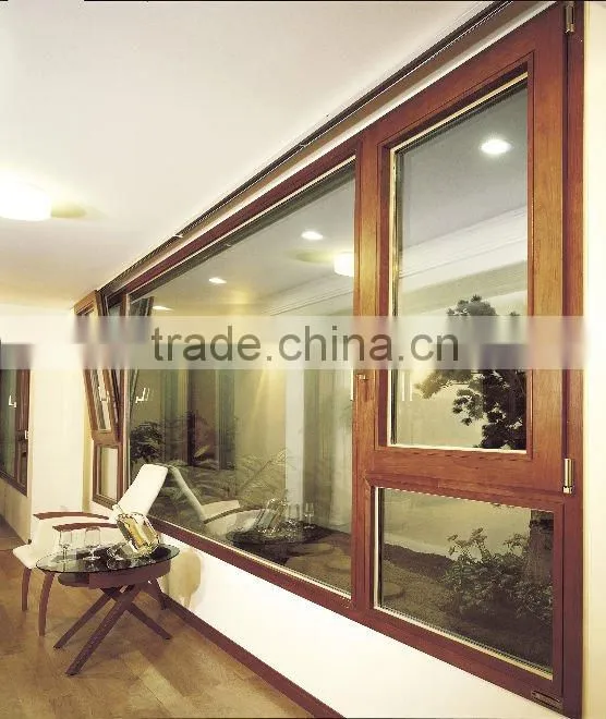brown upvc casement window with fixes glass windows