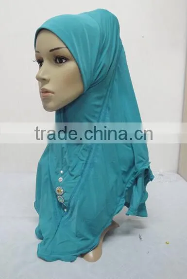 H266 new style one piece hijab with crystals