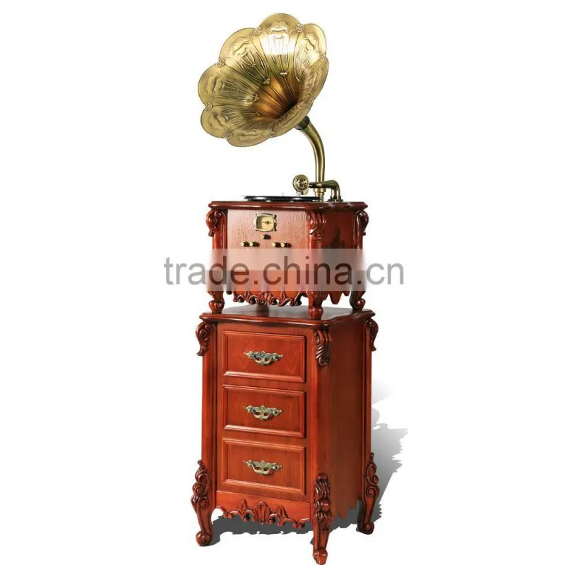Home decoration classic multifunctional vinyl gramophone player with usb 2015