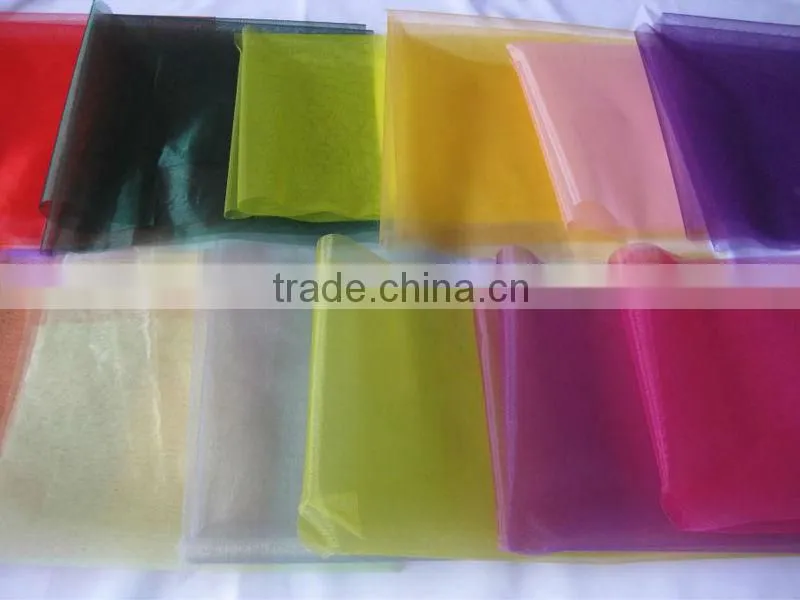 Colorful Organza Sheets for flower wrapping with hot cut edge