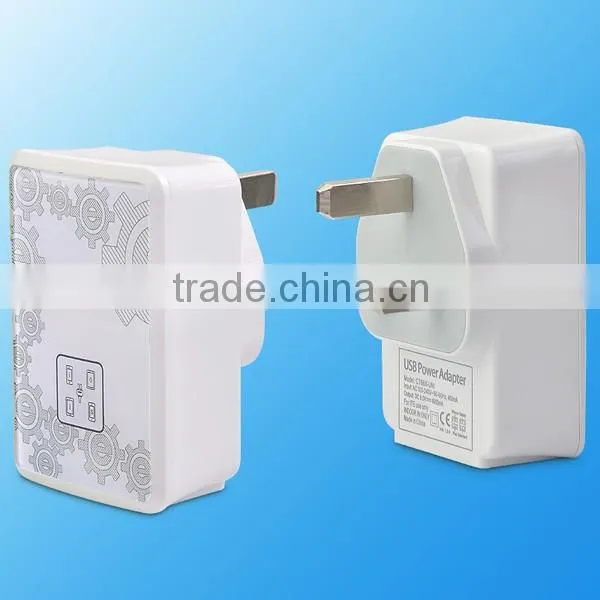 Hot Selling 4 USB Port UK Plug Travel Wall Mobile Charger Power Adapter For Iphone
