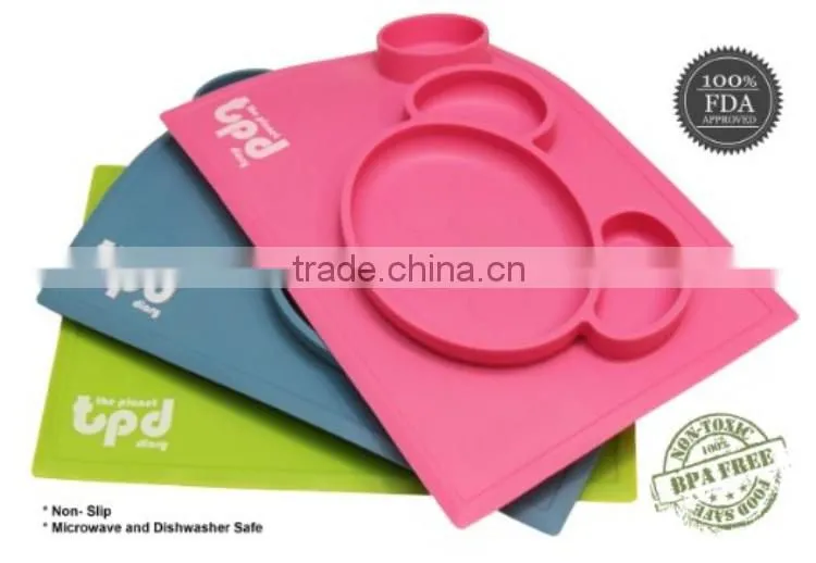 BPA Free Wholesale Non-slip Silicone Baby Hot Food Table Mat