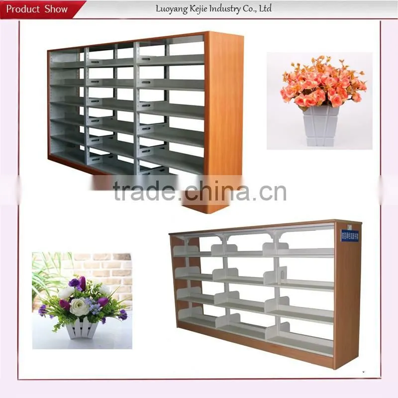 Double side school furniture book case library furniture steel book shelf / cheap book shelf