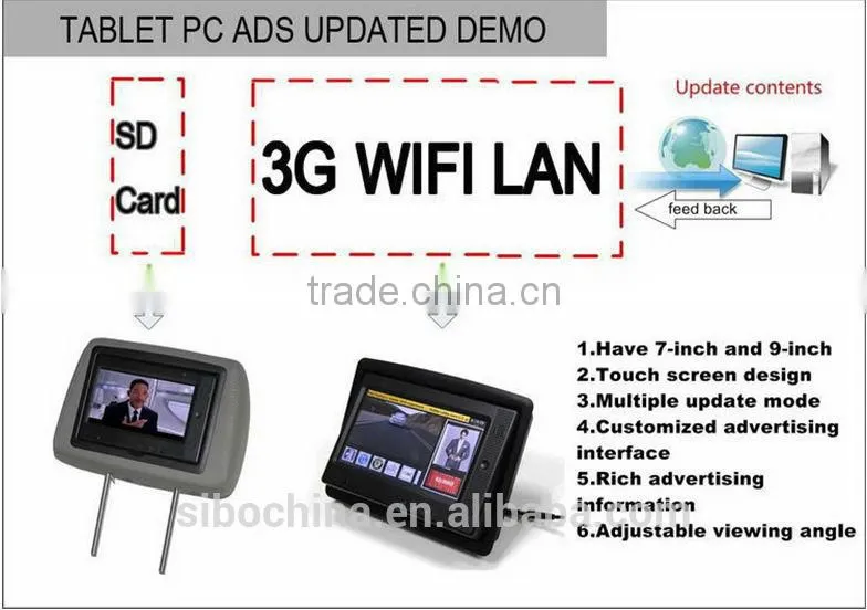 9" Screen Size and 16:9 Screen Type Car/Taxi Android Advertising Touch Screen Monitor