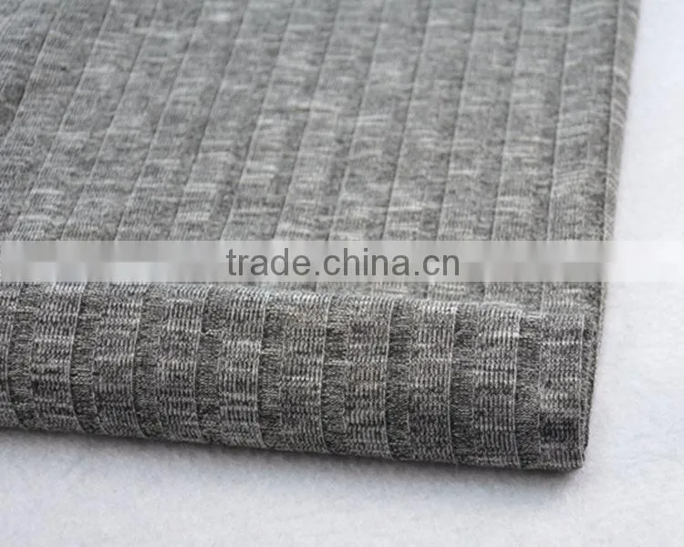 Jiufan Textile Knitted 100% Poly Fabric Good Quality Designed Rib Hacci Fabric