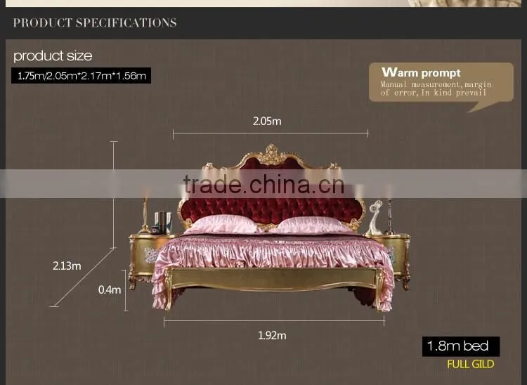 luxury classic bedroom furniture -leaf filding bed
