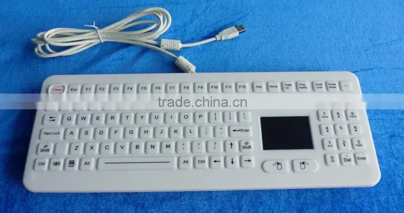 IP68 waterproof desktop silicone medical keyboard with integrate touchpad