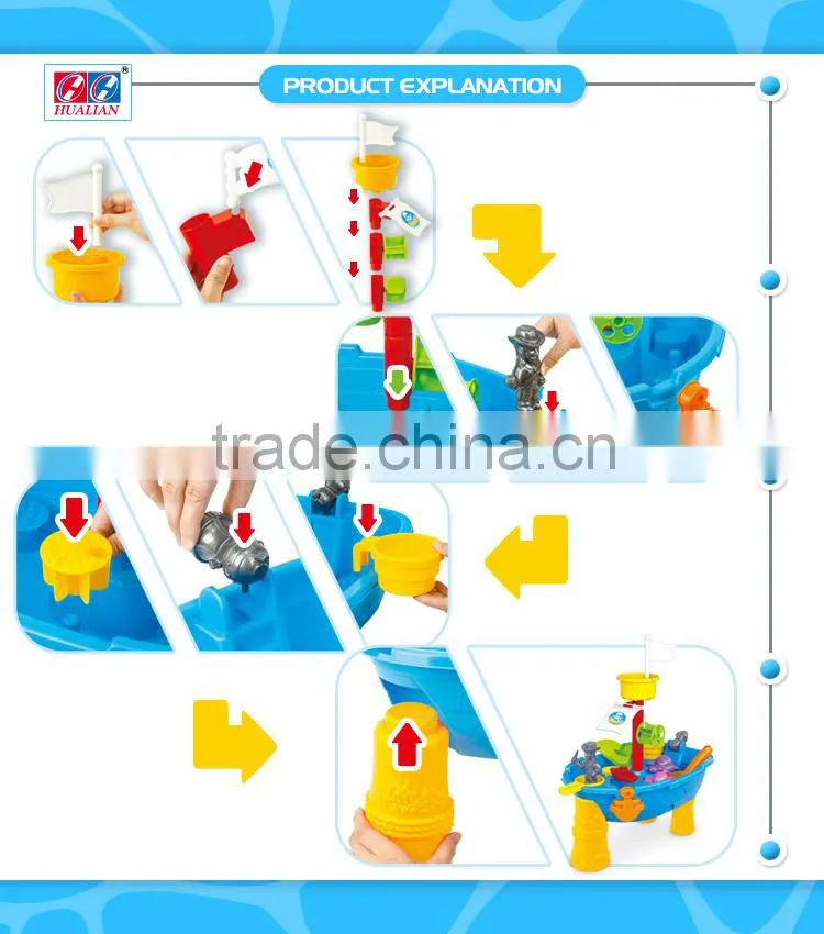 Luxury PP Pirate Boat Beach Sand Toy and Water Play Table