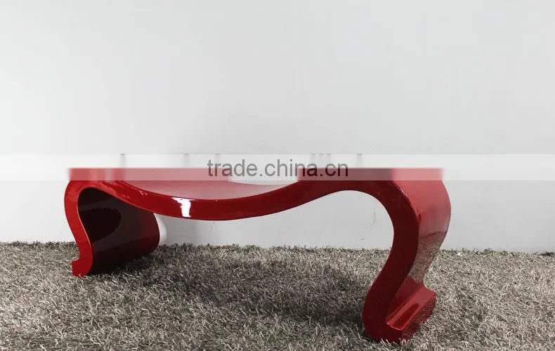 glass tea table design in fiberglass