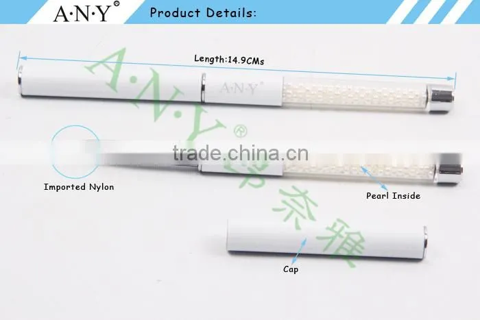 ANY Nail Art Design Care Nylon Hair French Manicure Nail Brush Gold Handle