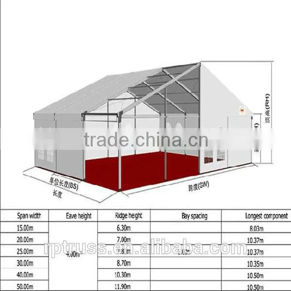 Aluminum frame pavilion tent with windows for outdoor party