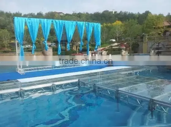 RP plexiglass round stage in the swimming pool