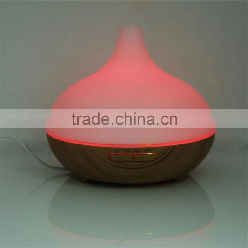 Changing Colored LED Lights Waterless Auto Shut-off Adjustable Mist Wooden Aroma Diffuser Bottle