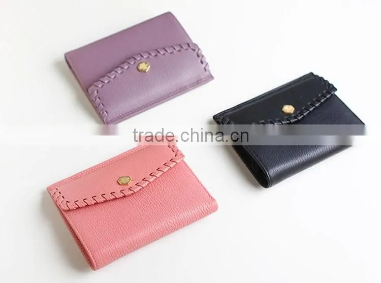 Leather weaving design women best felt wallet