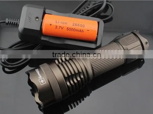 1149 rechargeable 10w high power T6 led power style flashlight use 1*26650 Battery