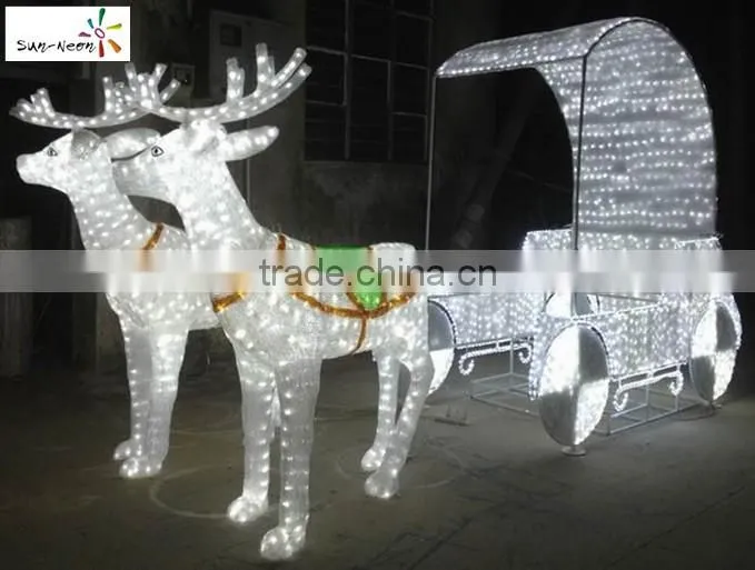 Large christmas light with santa and reindeer smart outdoor christmas reindeer lights