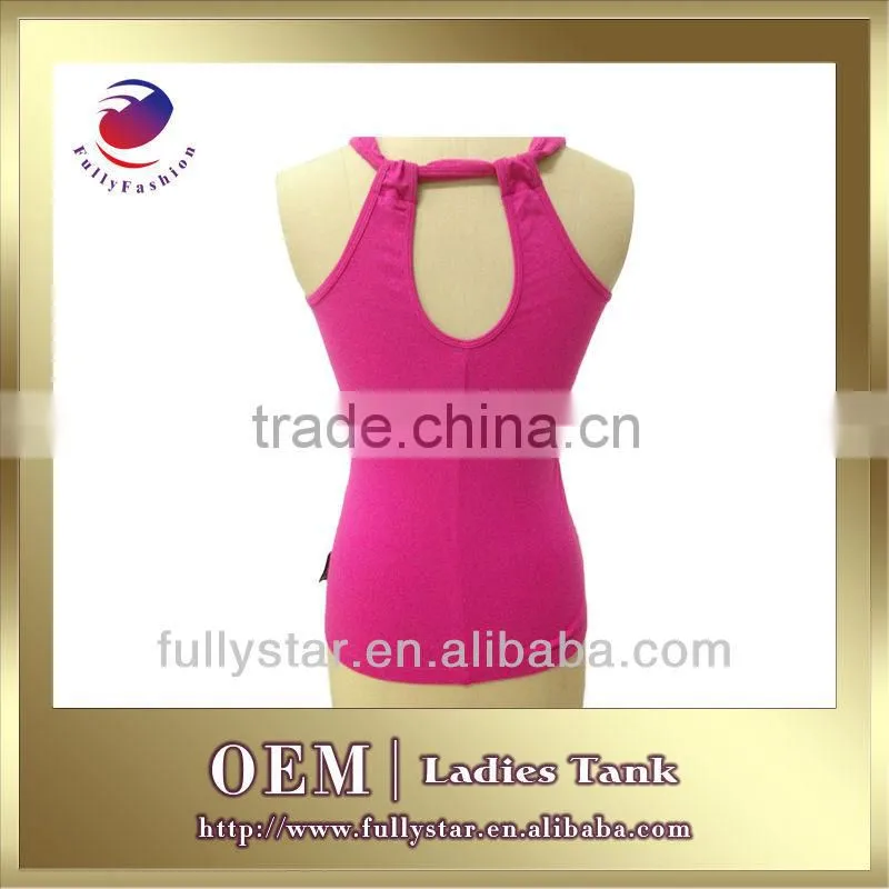 sleeveless bunny print red lady t-shirt