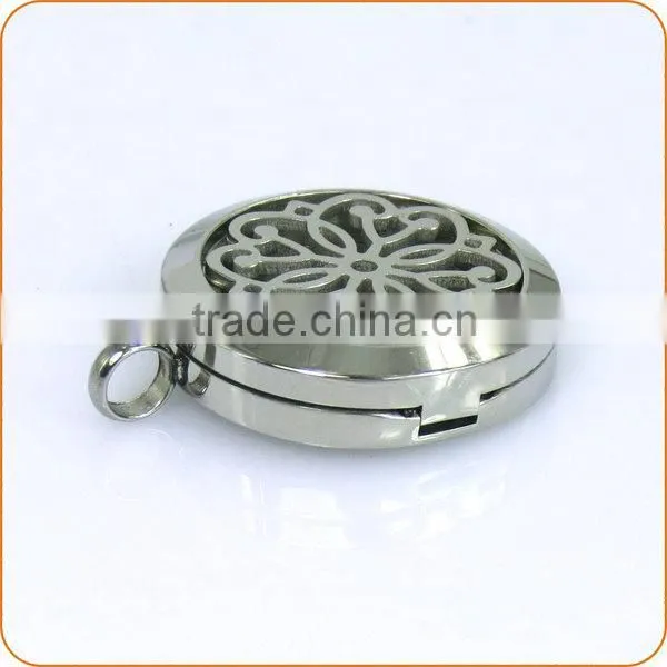 Stainless steel perfume locket aromatherapy essential oil diffuser necklace