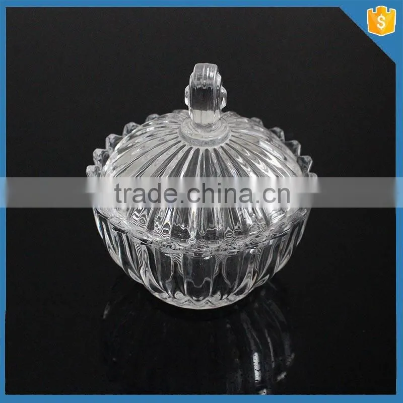 Wholesale fancy hand made glass candy bowl with lid