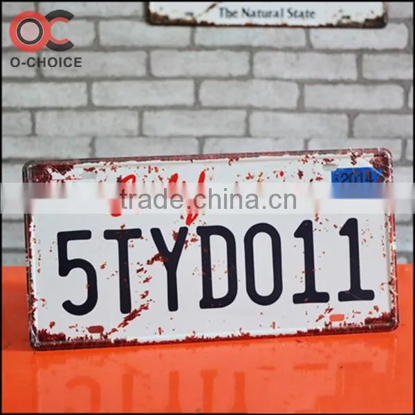 15x31cm Embossed vintage tin signs License plate